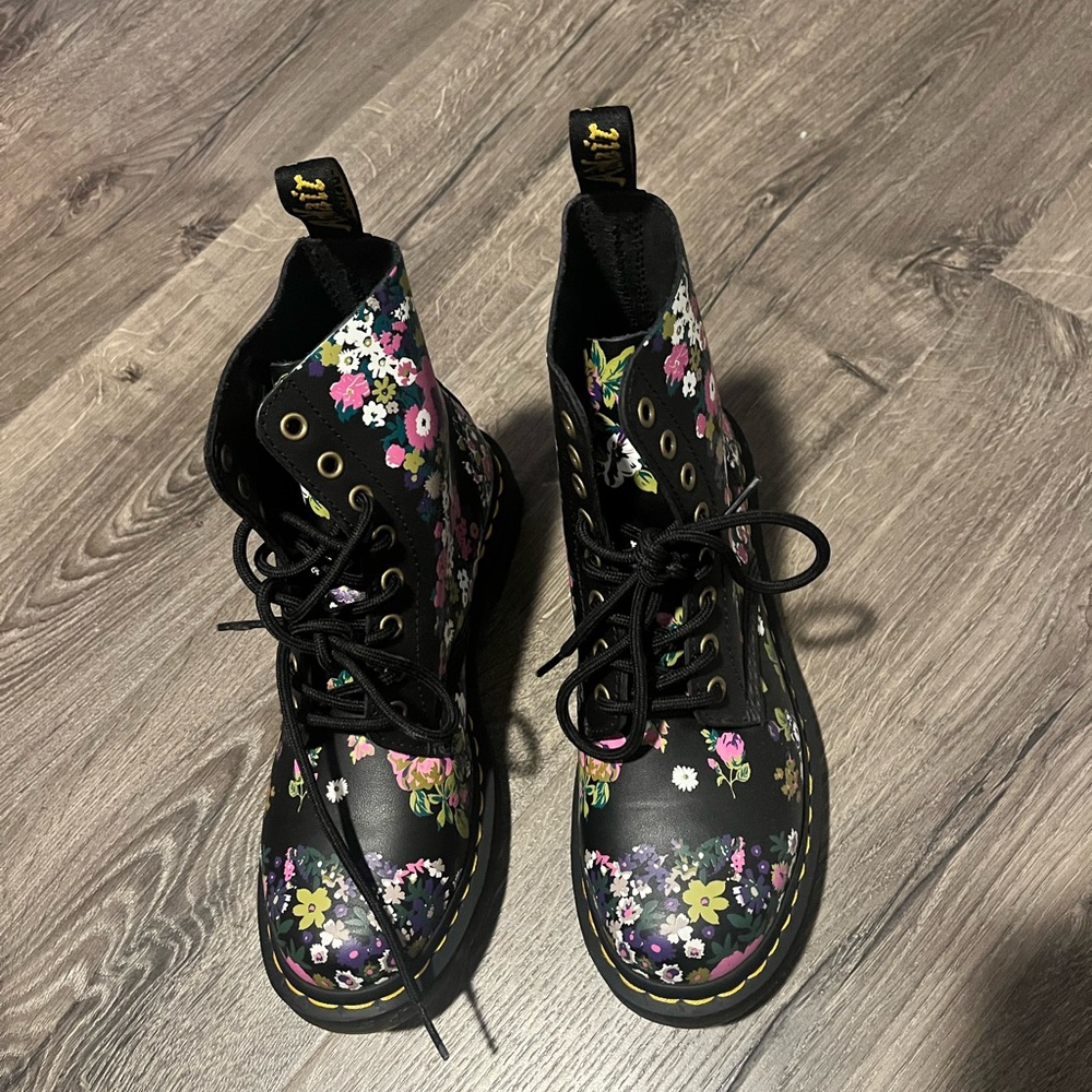Dr. Martens Black Floral Boots